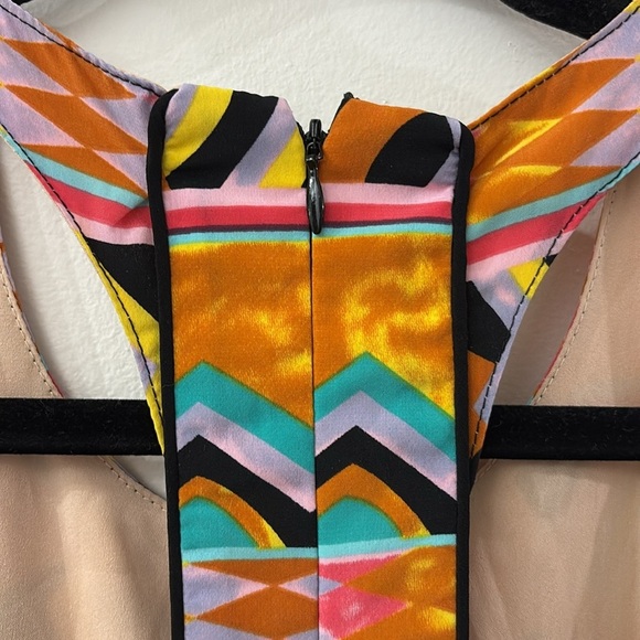 Lovers + Friends Orange Yellow geometric print  Sundress - cutouts - medium - Picture 5 of 7